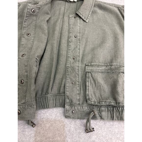 Splendid Breck Utility Jacket Soft Green Linen Blend XS Cropped Lightweight - Picture 10 of 10